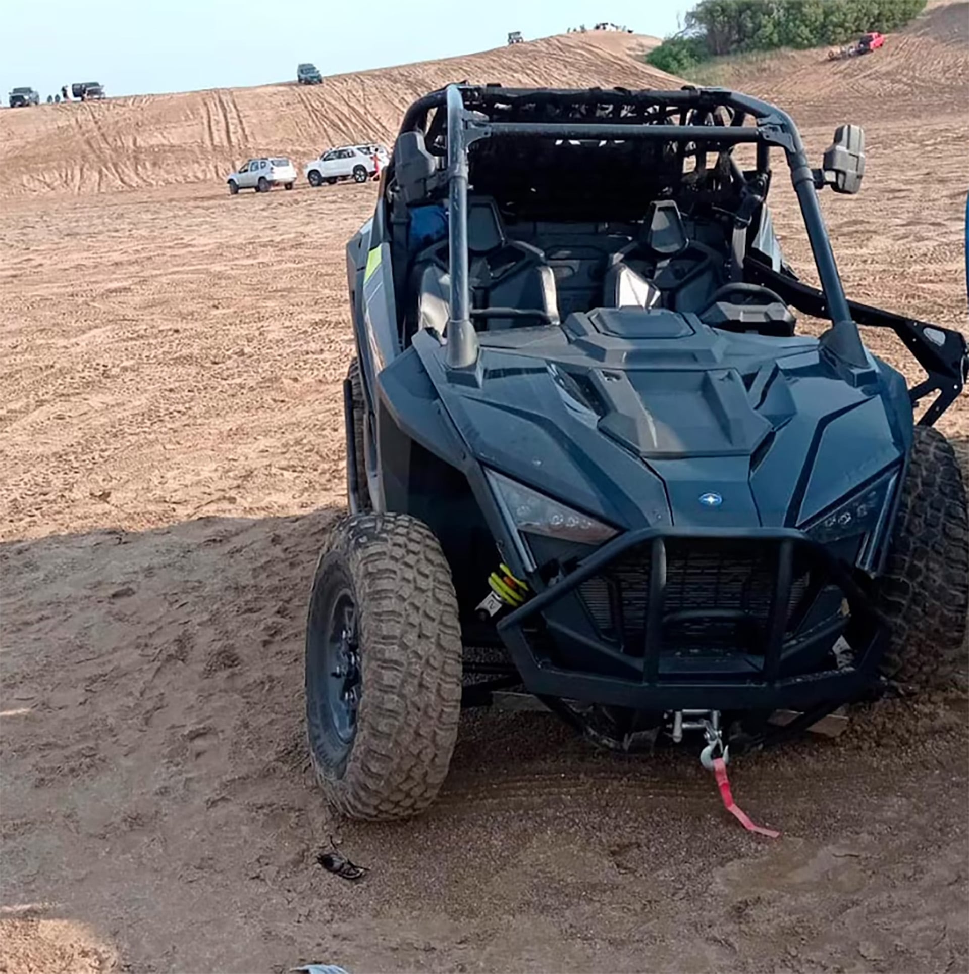 El UTV conducido por Fabián Medvedev que impactó contra el cuatriciclo