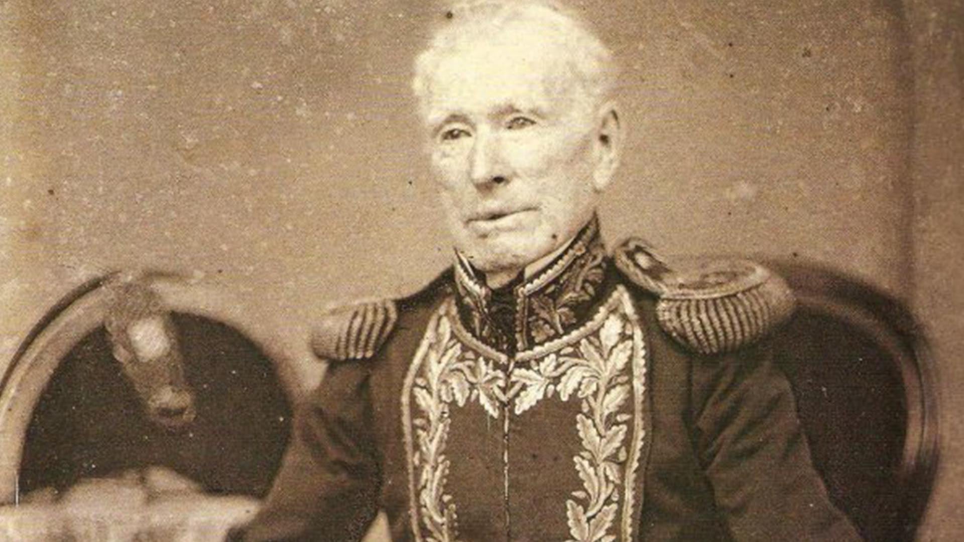 Daguerrotipo tomado a Brown en sus últimos años. Luego de esa campaña naval, participaría en otras campañas en defensa del país