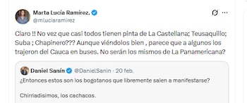Marta Lucía Ramírez hizo comentario