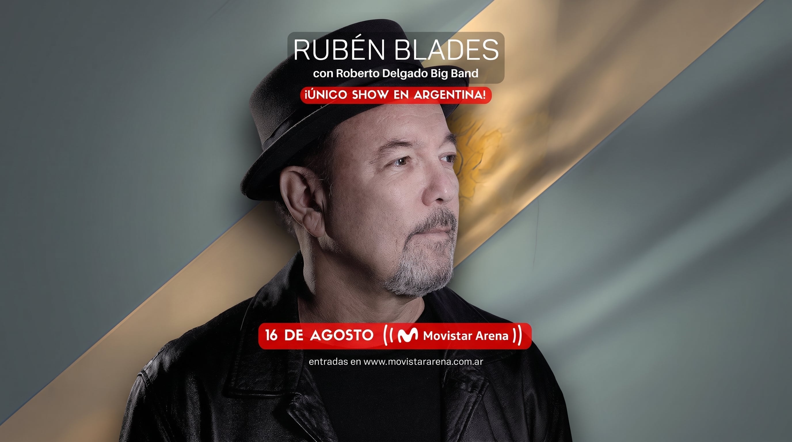 El afiche promocional de Rubén Blades para su show en Argentina (Imagen Ilustrativa Infobae)