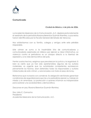La organización pide capturar y sancionar a quienes ordenaron y ejecutaron el crimen, y demanda medidas para proteger la labor informativa tras la confirmación pericial de la FGE veracruzana este 3 de julio