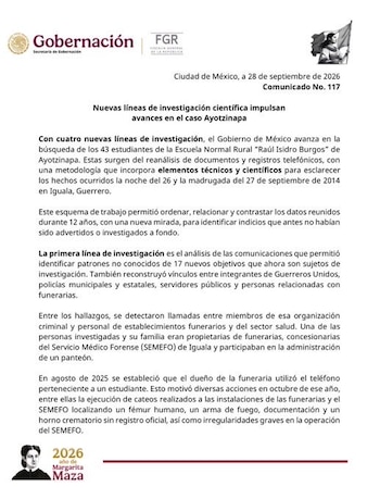 Comunicado de Gobernación,