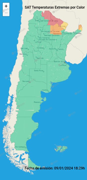 El mapa de alertas por