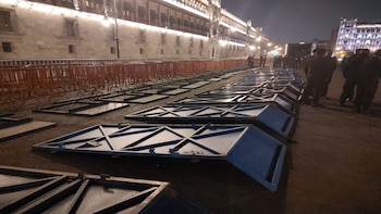 Blindan Palacio Nacional ante paro