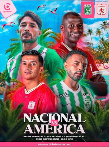 El afiche promocional del partido que se llevará a cabo en Miami-crédito Ticket Master