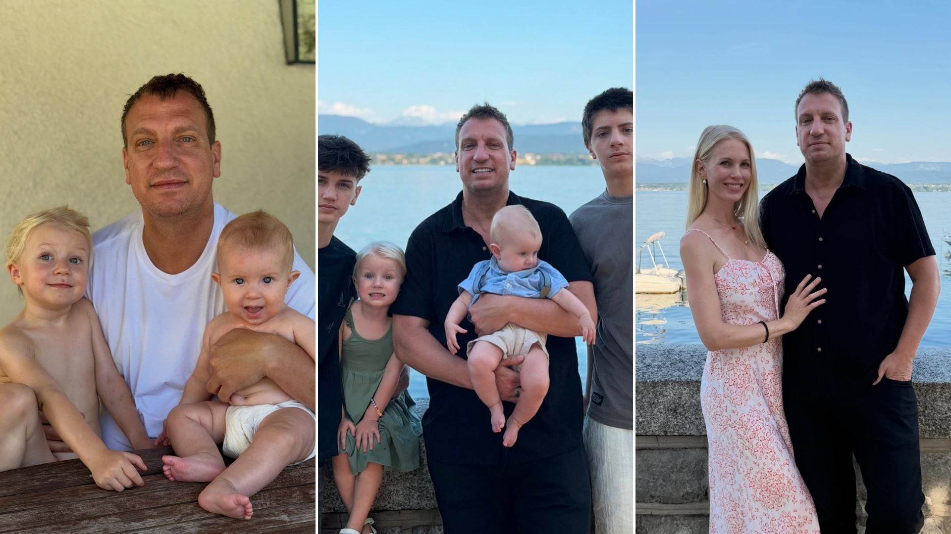Los días de Maxi López y Daniela Christiansson en Suiza: familia ensamblada, piscina y tiempo a orillas del lago