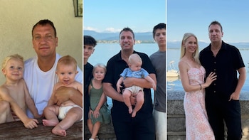 Los días de Maxi López y Daniela Christiansson en Suiza: familia ensamblada, piscina y tiempo a orillas del lago