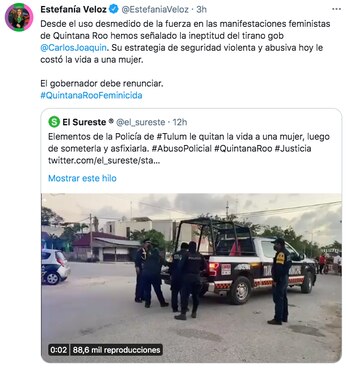 Estefanía Veloz acusó que la