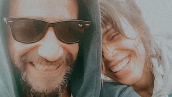 Soledad Bayona y su novio