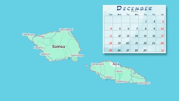 Samoa en el mapa y