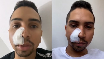 A contados centímetros del rostro,