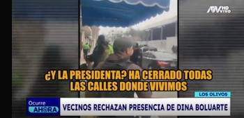 Vecinos de Los Olivos rechazan la presencia de Dina Boluarte en inauguración de colegio. (Captura: ATV)