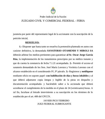 Fallo dióxido de cloro