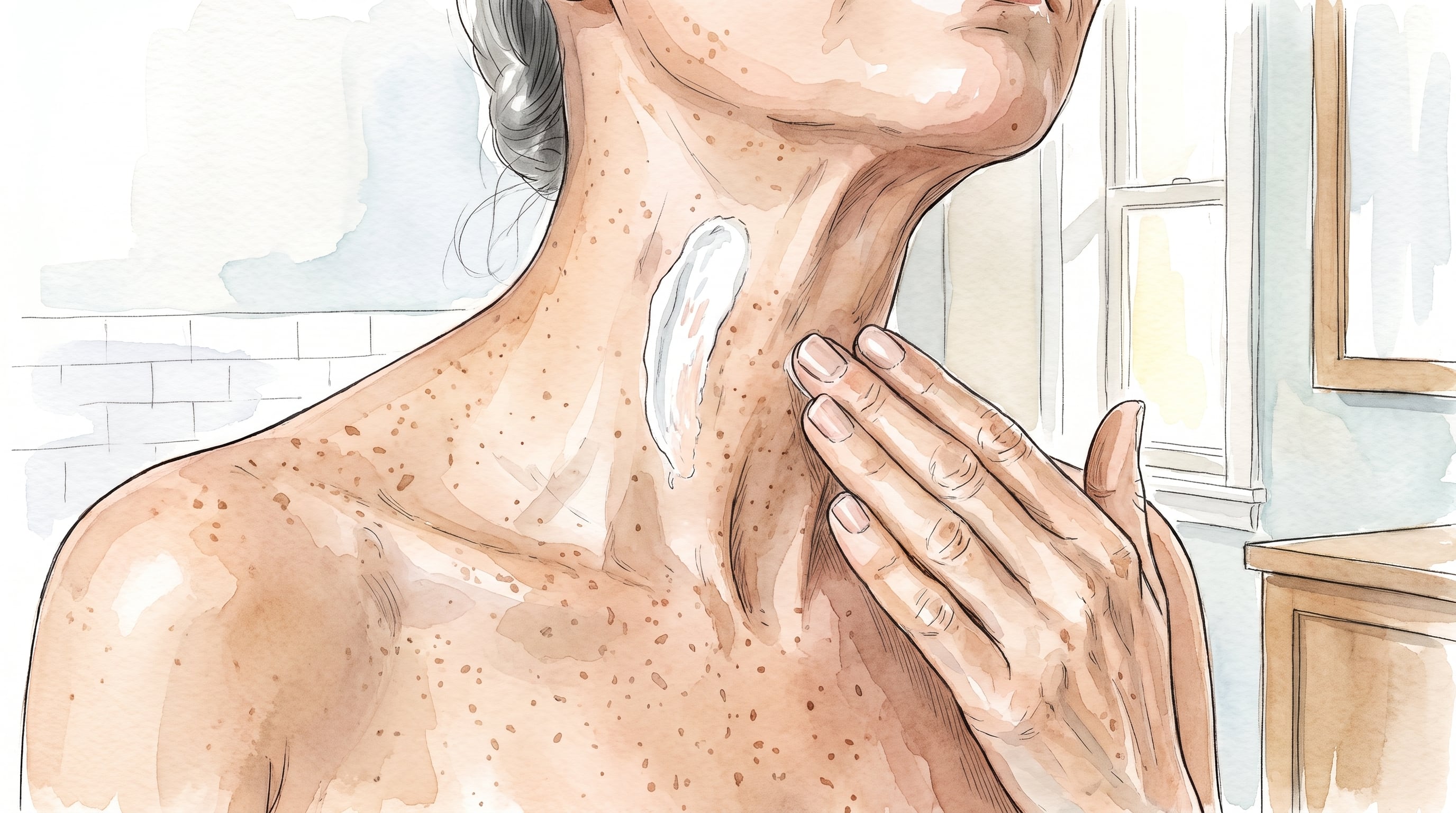 La piel del cuello envejece antes por su menor densidad de colágeno y elastina. (Imagen Ilustrativa Infobae)