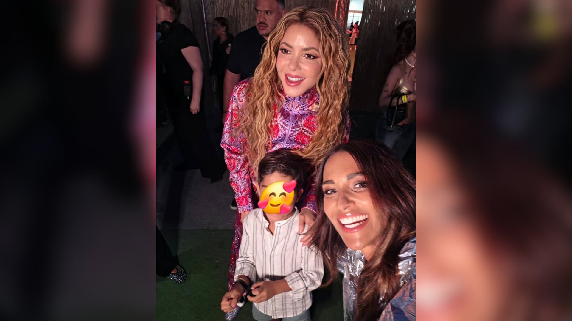 Paula Echevarría con sus hijos en el concierto de Shakira (Instagram)