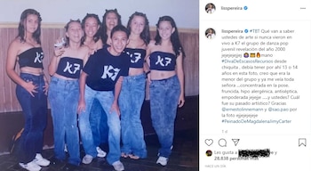 Post en Instagram de Liss