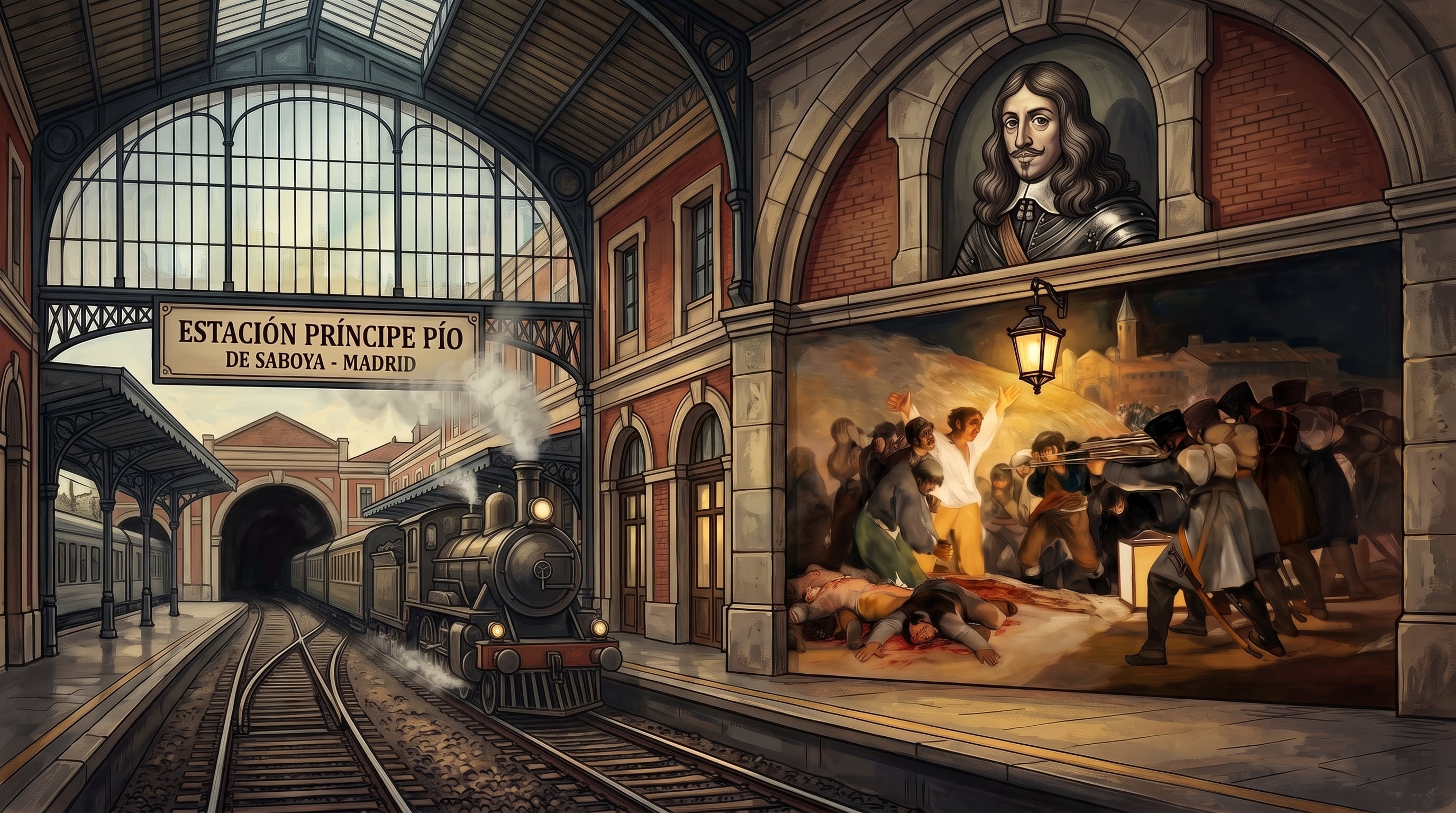 Una reconstrucción artística de la estación Príncipe Pío. (Imagen Ilustrativa Infobae)