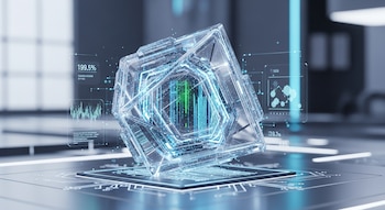 Una representación futurista de cristales