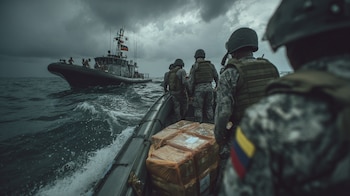 Operativo de la Armada Nacional y la Fuerza Aérea Colombiana en el Golfo de Morrosquillo, 2015, durante la incautación de 530 kilos de cocaína y la captura de tres personas involucradas en tráfico de drogas