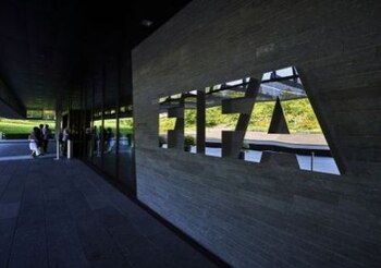 FIFA employees enter at the