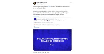 Bruno Rodríguez, canciller de Cuba,