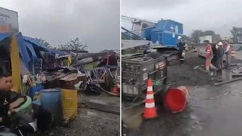 Colapso de una grúa dejó