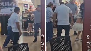 Los suegros lo pillaron con la ‘mosa’: en video quedó la pelea en un centro comercial de Bucaramanga por una infidelidad