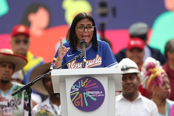 La presidenta encargada de Venezuela, Delcy Rodríguez (EFE/Ronald Pena R)