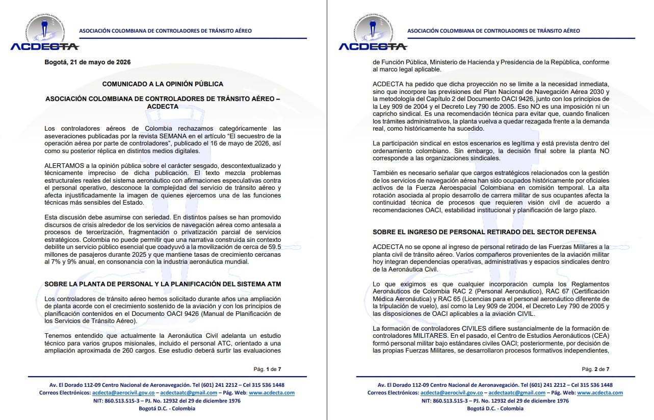 Acdecta destaca que el servicio de tránsito aéreo movilizó 59,5 millones de pasajeros en 2025 y mantiene tasas de crecimiento anuales del 7% al 9% - crédito Acdecta