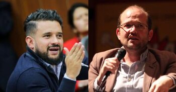 Inti Asprilla respaldó la intervención de la EPS Sanitas, mientras que el periodista Daniel Samper Ospina cuestionó la decisión, asegurando que con ella se busca "colapsar" el sistema de salud - crédito Mariano Vimos/Colprensa y Álvaro Tavera/Colprensa