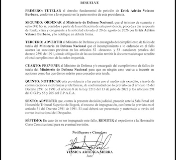 Fallo Tutela contra Ministro de Defensa - crédito @eravelasco/X