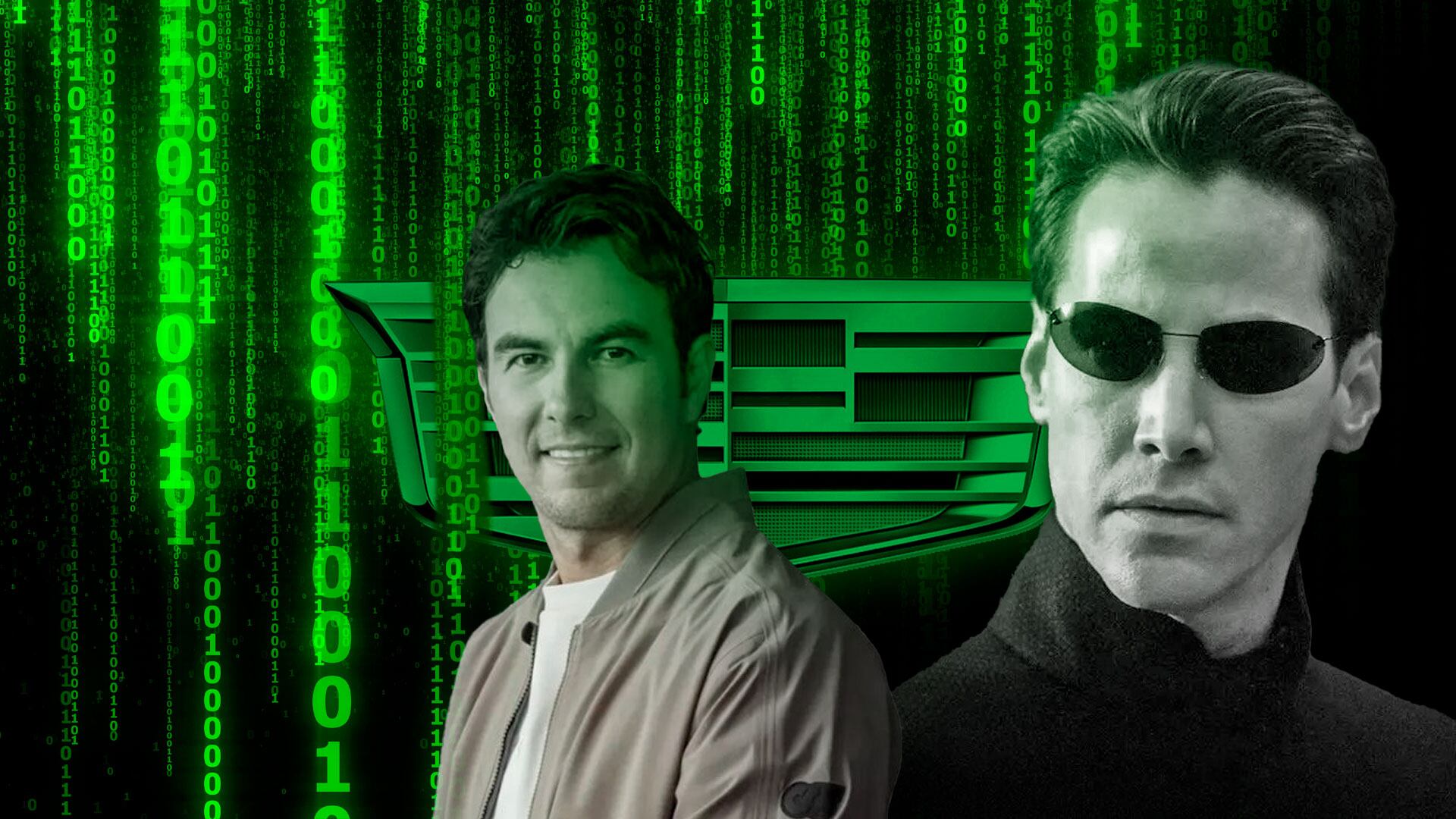 Al estilo ‘Matrix’, Keanu Reeves apadrina al Checo Pérez en su ingreso a Cadillac para su épico regreso a la F1. | Portada: Jovani Pérez, Infobae México.