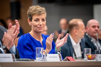 Elisa Aguilar cuando fue proclamada