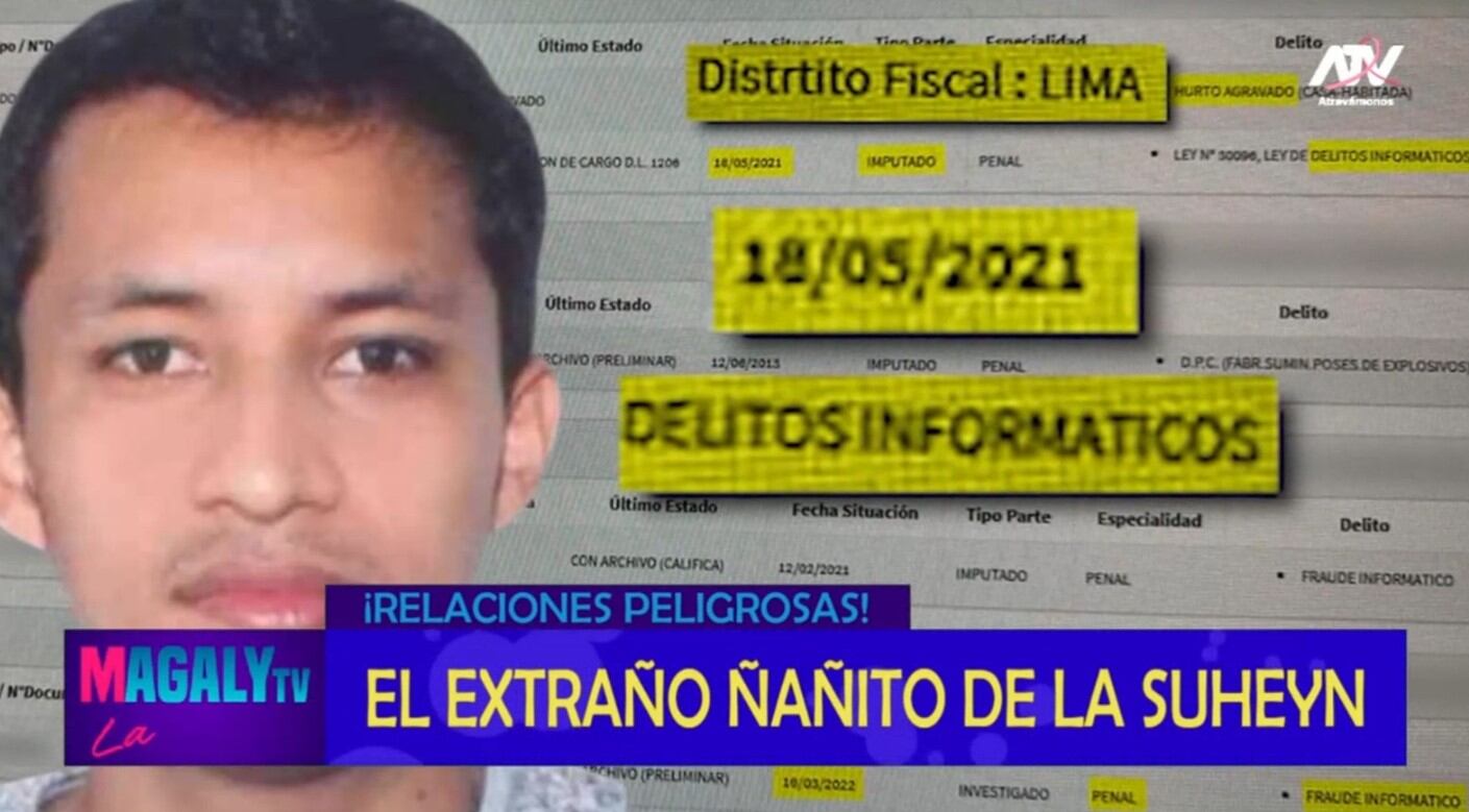 Suheyn Cipirani fue captada con hombre investigado por fraude informático: Magaly cuestiona su elección sentimental. Infobae Perú / Captura TV - Magaly TV La Firme