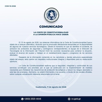 La CC informó luego que activó sus protocolos de seguridad y contingencia para contener el ciberataque y restablecer los servicios.