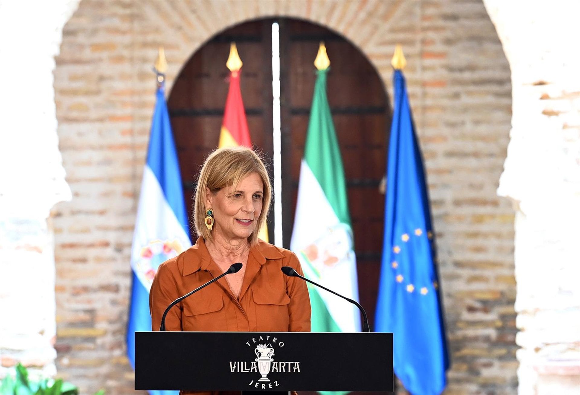 24/06/2025 La alcaldesa de Jerez de la Frontera (Cádiz), María José García-Pelayo, en la presentación de la nueva temporada del Teatro Villamarta.POLITICA AYUNTAMIENTO DE JEREZ