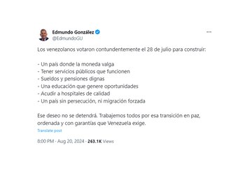 Edmundo González Urrutia tuit