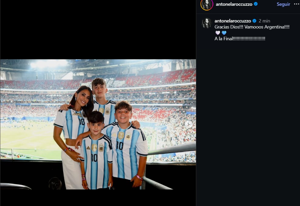 El posteo de Antonela