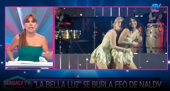 Magaly Medina deja entrever supuestas burlas tras polémica escena de integrantes de La Bella Luz sobre Naldy Saldaña. Captura: Magaly TV La Firme.