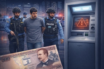 Al momento de su detención, al sospechoso se le encontraron 190 mil lempiras en efectivo distribuidos en billetes de 500. (Imagen ilustrativa generada con IA | Infobae México)