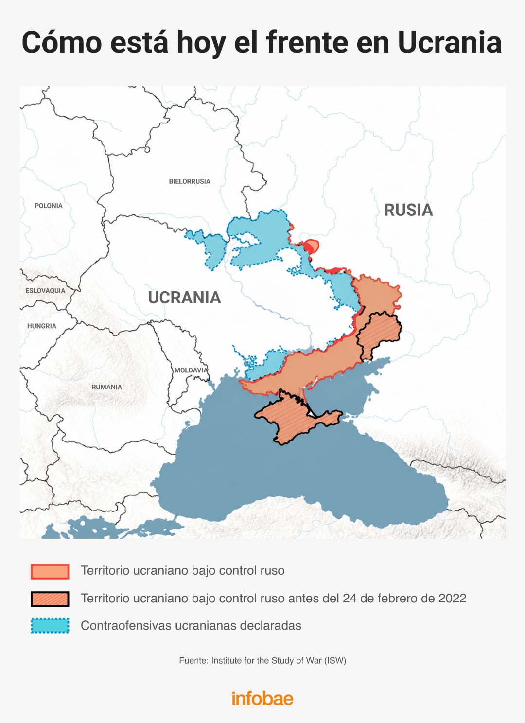 El frente de guerra en Ucrania (Infografía Infobae)
