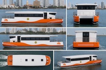 Imagen de referencia. Transcaribe prevé que el transporte acuático opere como una red complementaria con transbordos y pago integrado con el sistema terrestre - crédito VisualesIA/Imagen Ilustrativa Infobae/Distrito de Cartagena