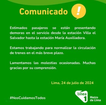 La Línea 1 emitió un