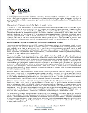Fedecti solicitó revisión de algunos proyectos por parte de la Procuraduría y la Contraloría - crédito @williamcotrino/X