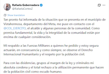 La gobernadora del departamento del