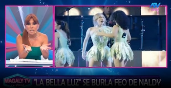 Magaly Medina deja entrever supuestas burlas tras polémica escena de integrantes de La Bella Luz sobre Naldy Saldaña. Captura: Magaly TV La Firme.