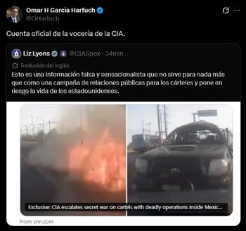 La cadena informa, con base en múltiples fuentes, que la agencia estadounidense estaría relacionada con un estallido en el que muere un integrante de rango medio, pero el organismo lo califica como “falso y sensacionalista”