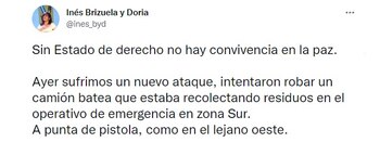 Uno de los tuits publicados