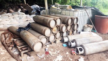 Las autoridades incautaron 900 kilos de metanfetamina. Crédito: FGR