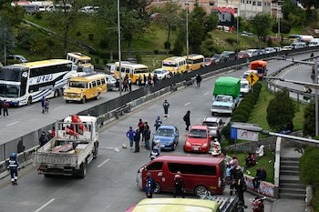 bloqueos y huelga de choferes en La Paz, Bolivia